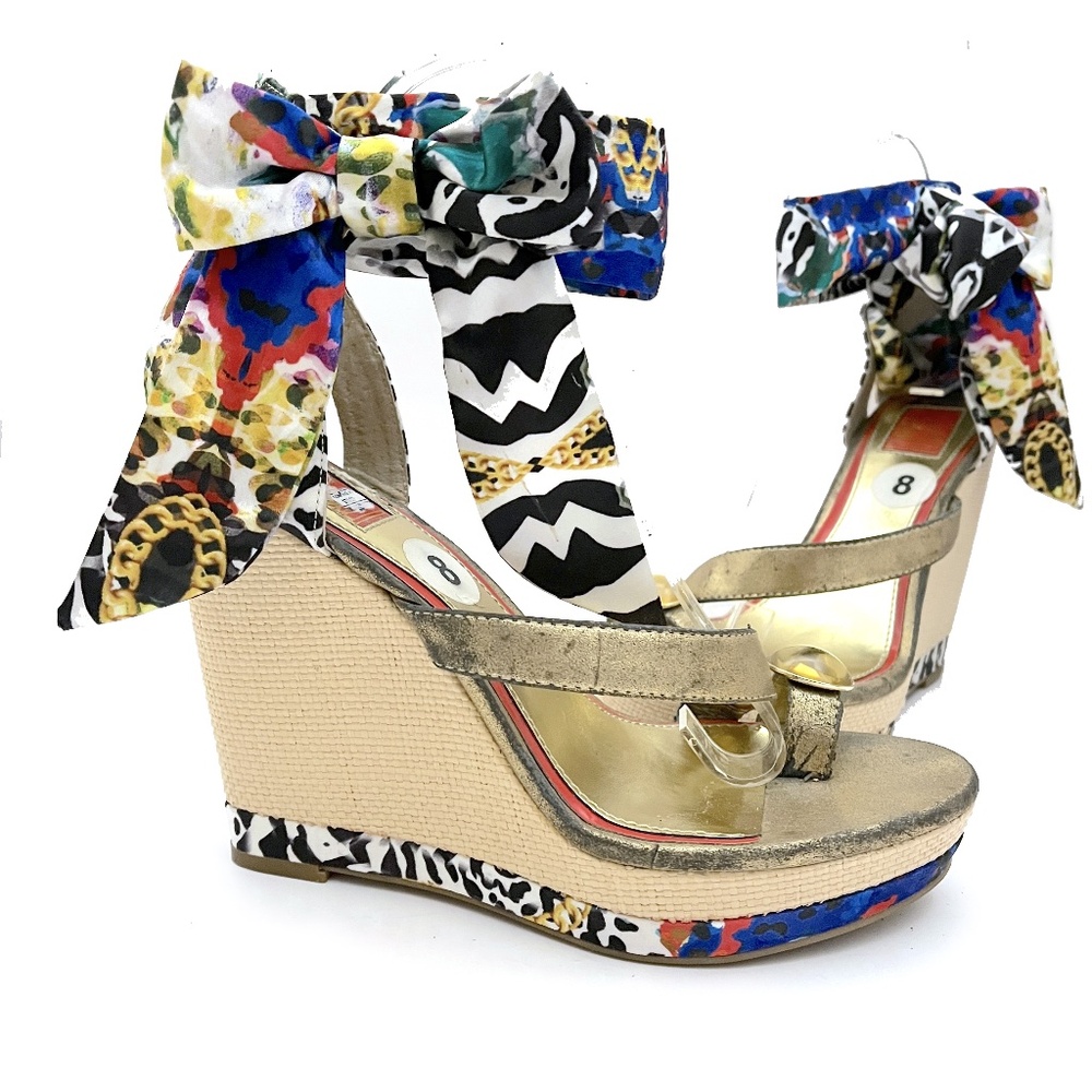 Carlos Falchi Platform Wedge Sandals